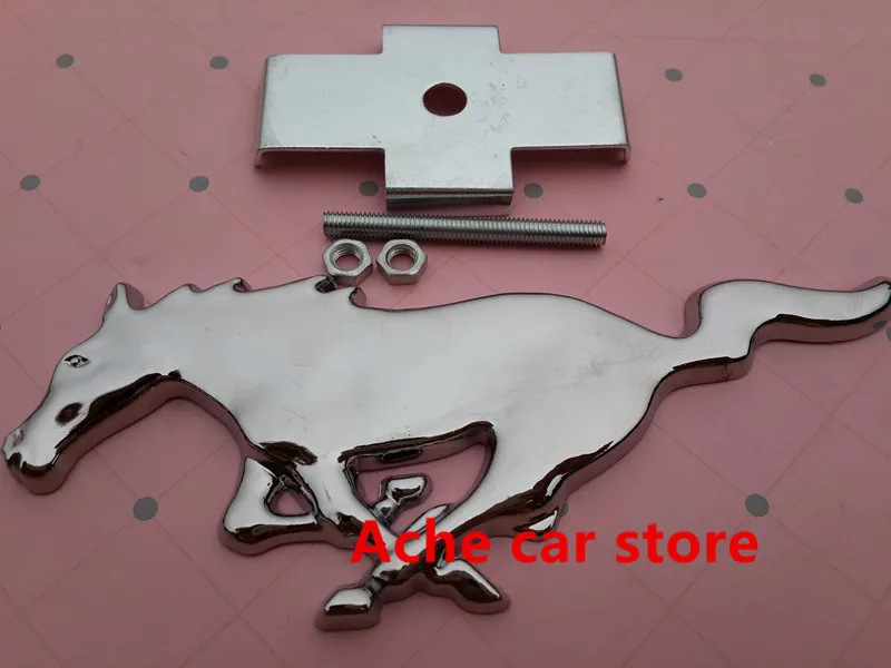 

Free shipping High quality 3D Metal Mustang Running Horse car emblem logo Front Hood Grille badge Car styling Auto Accessories