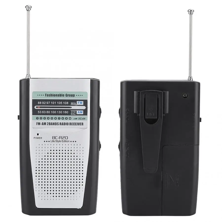 Мини Радио Портативный AM/FM радио с телескопической антенной радиоприемник Fm цифровое радио двухдиапазонный BC-R21 BC-R20 Встроенный динамик