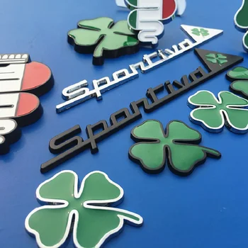 

For Alfa Romeo Personality Decorative Metal car marked car Lucky Guard Four-leaf Clover Body Stickers Side Standard Car Styling
