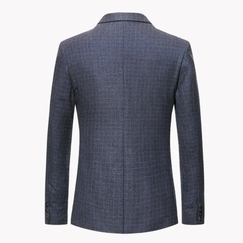 Классический Стиль плед Для мужчин пиджак Slim Fit Роскошные Бизнес Повседневное