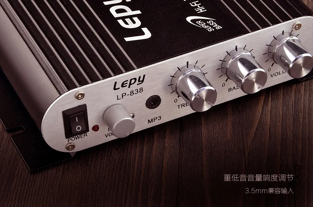 Wholesale 100% Original Brand Lepy Lp-838 2.1 3 Channel Stereo Mini Computer Car Amplifier 3.5mm Headphone out Subwoofer Out keyboard amp