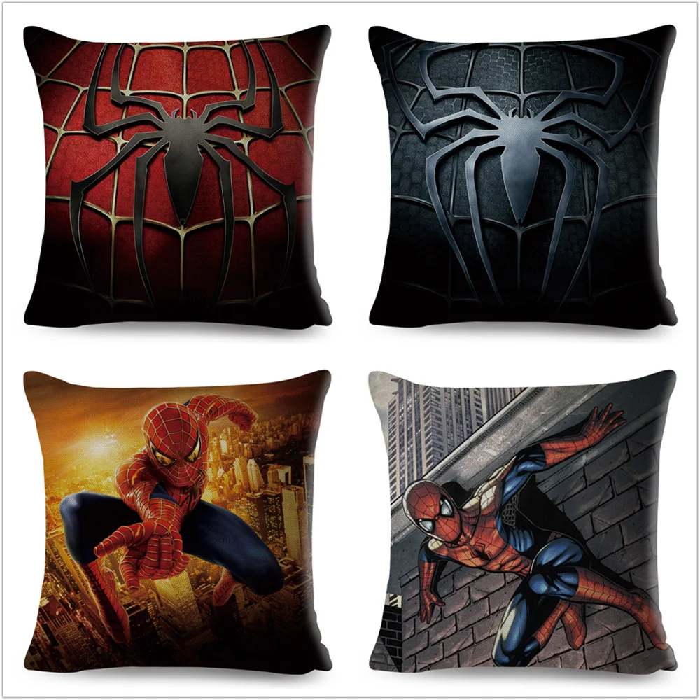 Чехол для подушки с героями мультфильма Marvel, Мстители, Человек-паук, американский аниме, Человек-паук, наволочка для дивана, декоративная наволочка, чехол
