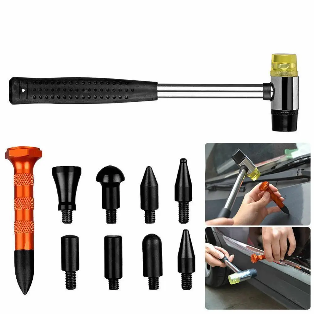 

PDR Tools Paintless Dent Repair Kit Auto Body Dent Dings Removal Slide Hammer Puller Tabs Tap Down 8 Heads Car Hail Dent Repair