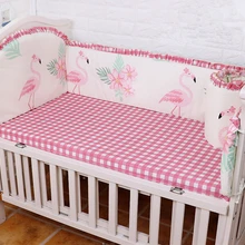 Промо-акция! 5 шт., детская кроватка с рисунком для маленьких мальчиков и девочек, комплект детской кроватки из хлопка cuna, включает:(4 бампера+ простыни