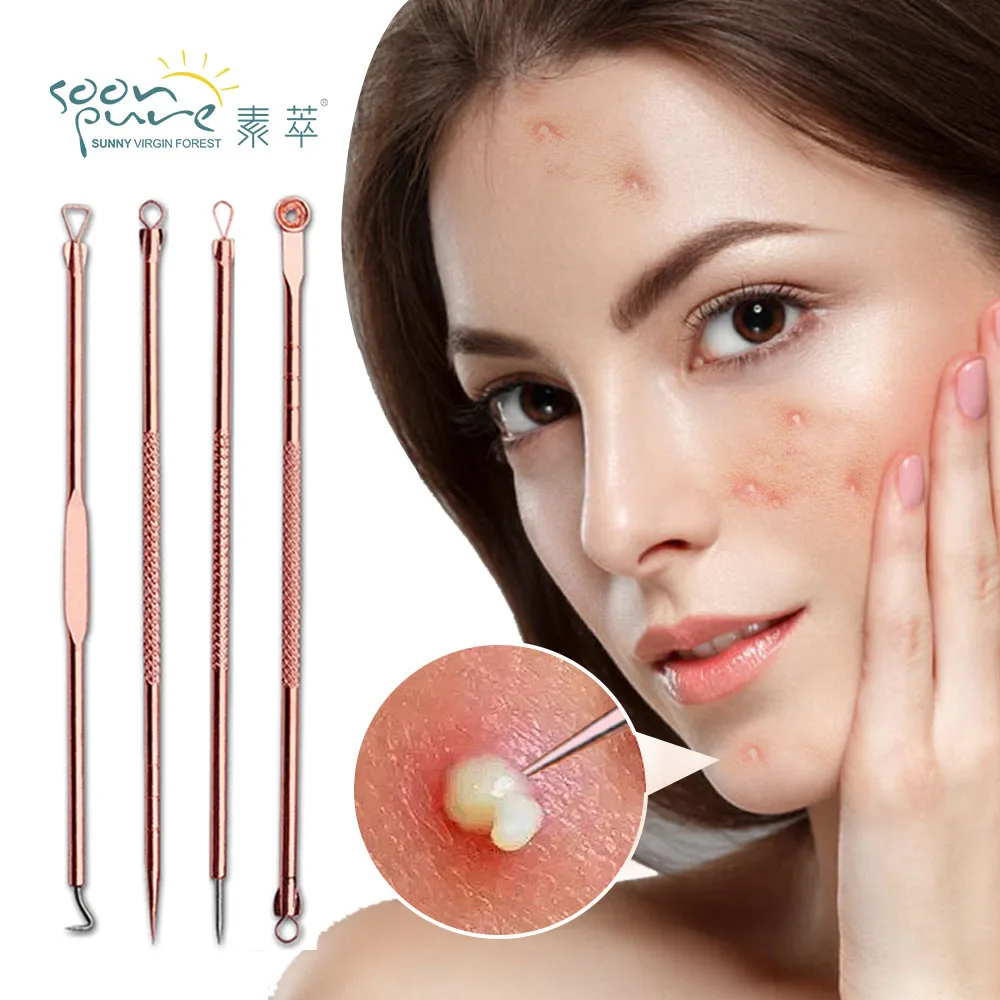 Крем для макияжа soonpure 4 шт. игла удаления прыщей из розового золота лечение акне