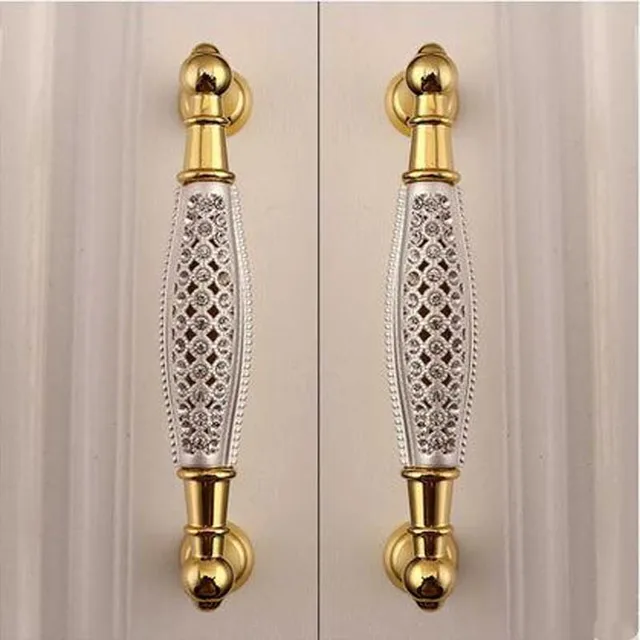 128mm fashion deluxe glas diamant möbel griff gold küchenschrank