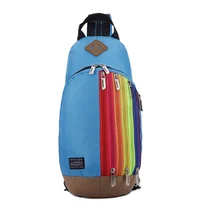 Al aire libre Bolsas de Deporte de Women & Men Rainbow Striped Mini Multifuncional de Viaje Mochila de Senderismo Bolsa de Mensajero Bolsas Running XA408YL