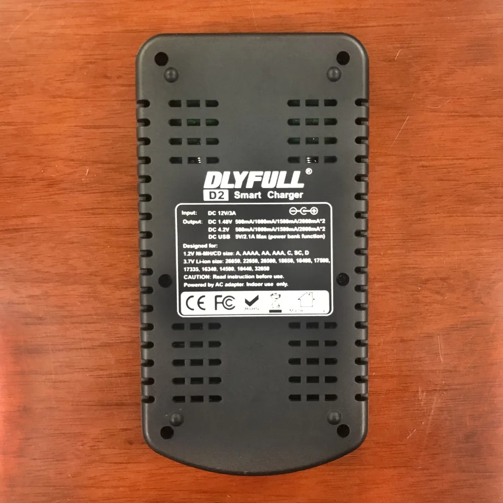 DLYFULL D2 lcd умное зарядное устройство для 1,2 V Ni-MH/CD AA, AAA, C, D, 3,7 V Li-Ion 18650 32650 16340 21700 26650 32650 зарядное устройство