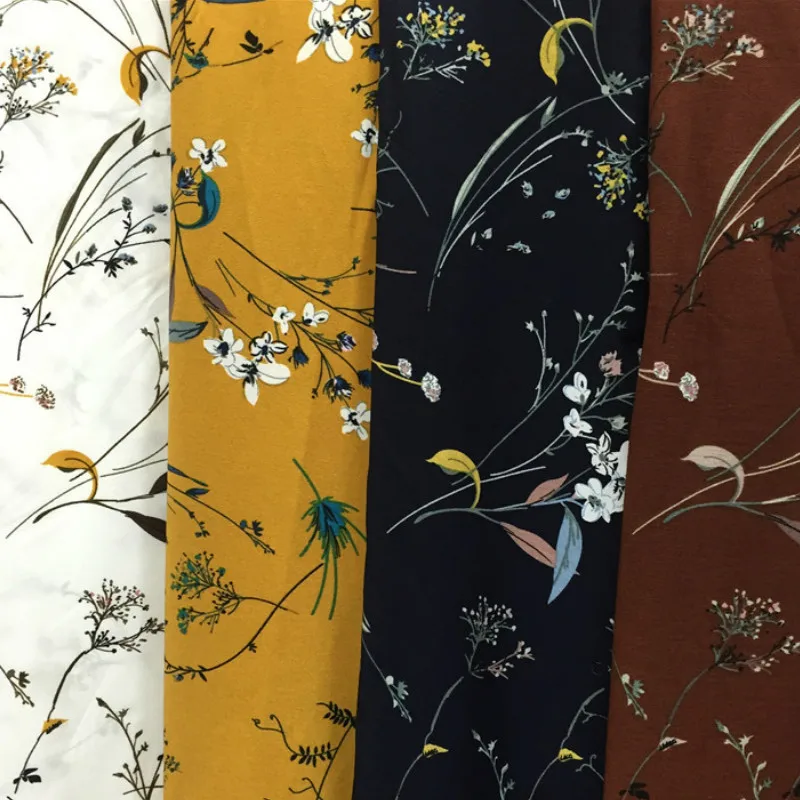 

100% Polyester Silk Wrinkle Chiffon Fabric Stretch Wrinkle Print Fabric Autumn and Winter Women's Shirts Textile Fabric