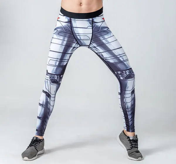 Online Iron Man 3D impreso Leggings hombres capitán americano patrón compresión mallas pantalones 2017 pantalones de chándal flaco pantalones de Fitness Masculino