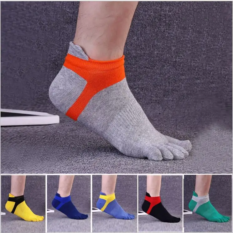 

Boys Men Toe Socks Cotton Finger Breathable Five Toe Man Socks Fashion Patchwork Finger Toe Male Socks