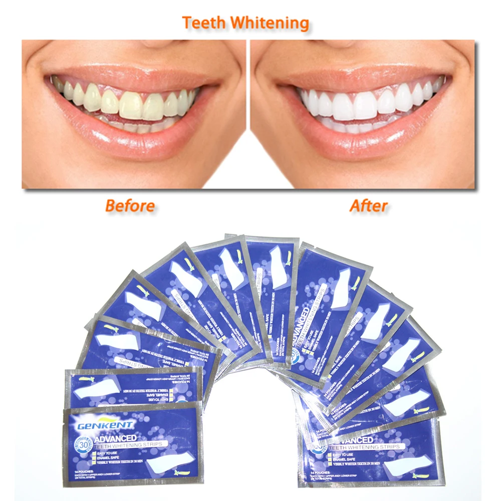 Buy GENKENT 14Pairs Teeth Whitening Strips Gel Care