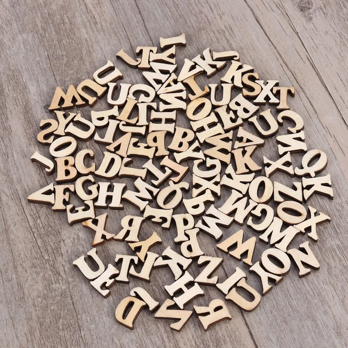 100 шт Необработанные деревянные буквы алфавита деревянные вырезанные диски для лоскутного скрапбукинга художественные поделки DIY украшения