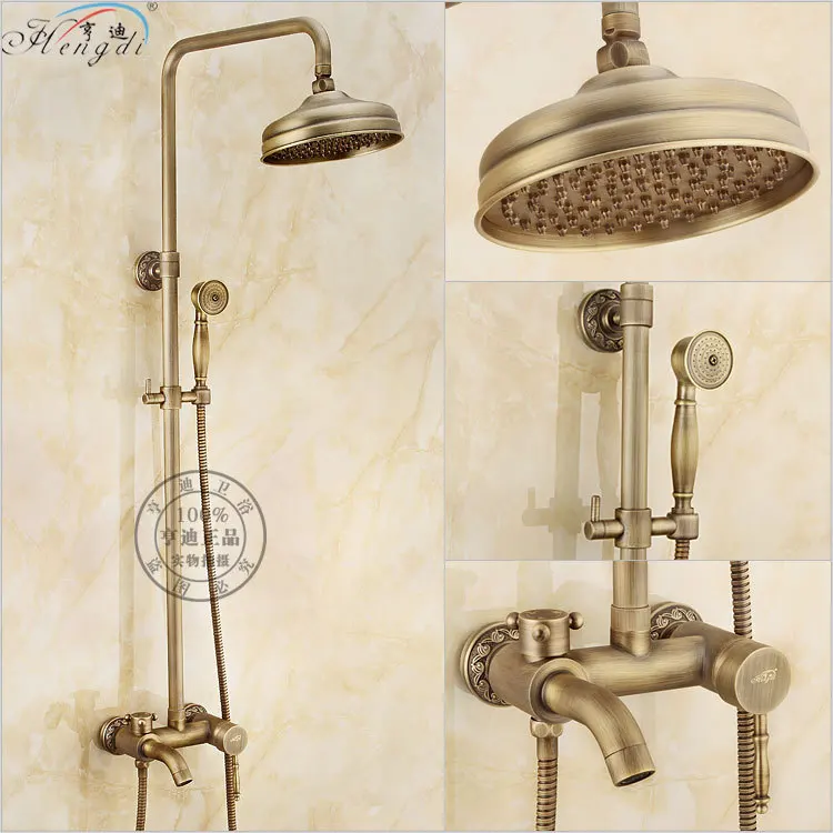 Rainfall Antique Copper Bathroom 8/" Shower Head/&Hand Shower Tub Mixer Tap Faucet