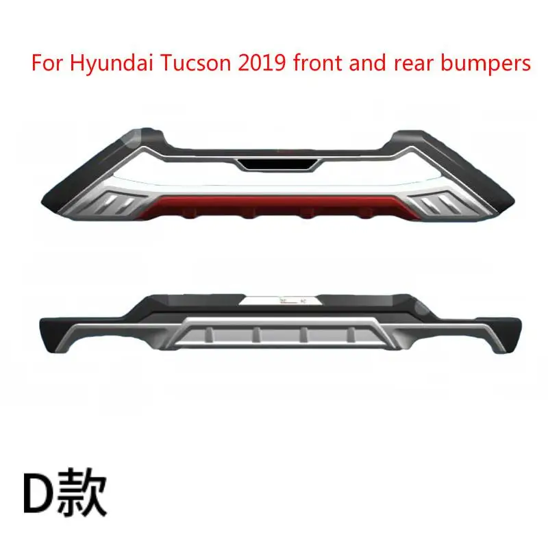 Высококачественное Автомобильное стильное пластиковое переднее+ заднее защитное покрытие для бампера боковая педаль для hyundai Tucson аксессуары для автостайлинга - Цвет: 6