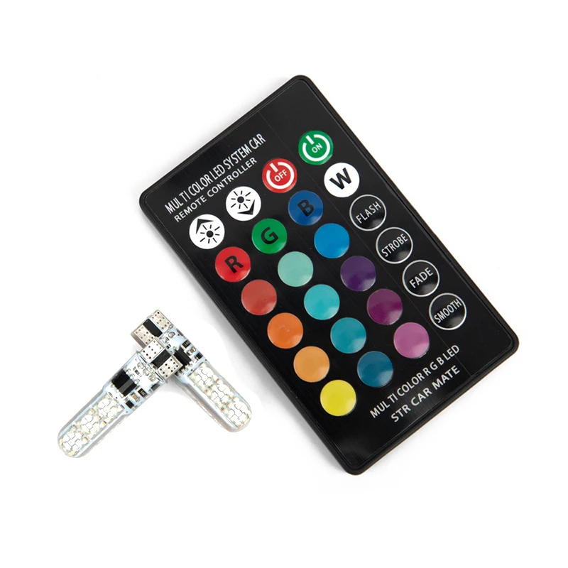 Универсальная автомобильная светодиодная лампа T10 RGB 5050 6SMD сигнальная