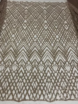 

Sat-8910 modern design glued glitter african Tulle lace for nice dress french net lace fabric