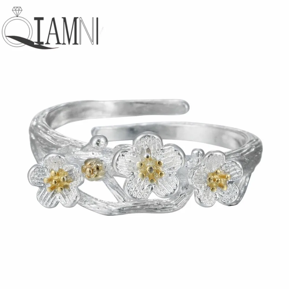 

QIAMNI 925 Sterling Silver Beautiful Unique Tiny Daisy Flower Ring Party Women Girls Christmas Gift Jewelry Wedding Charming