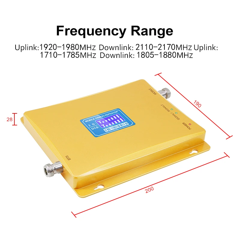 Усилитель сотовой связи UMTS 3G 2100 4G 1800 МГц с ЖК дисплеем двухдиапазонный репитер GSM