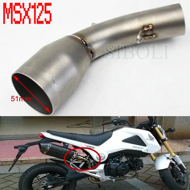 

FREE SHIPPING MSX125 Motorcycle Exhaust Contact Pipe Slip-on Middle Pipe Connect Pipe For HONDA MSX 125 AK165