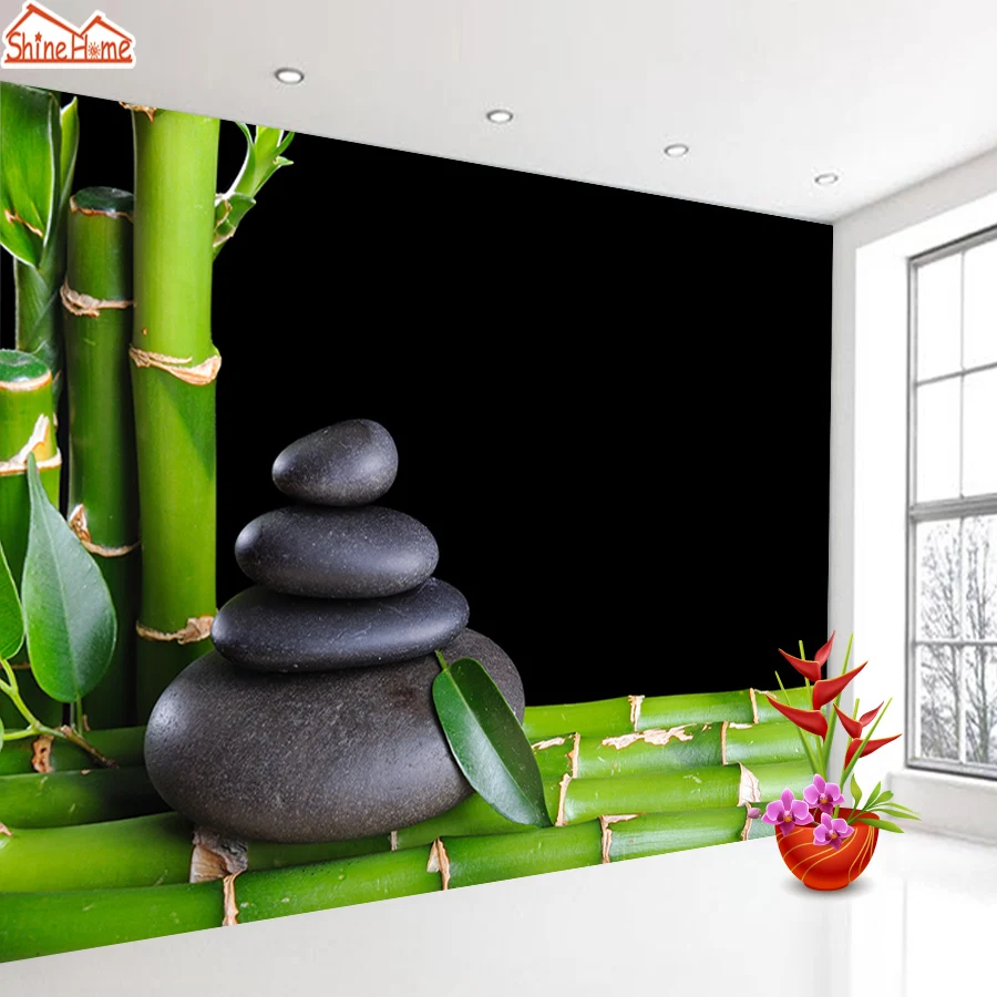 

ShineHome-Modern Custom Stone Pebble Wallpapers for 3 d Walls Living Room Girl Natural Bamboo Wallpaper Wall Paper Home Decor