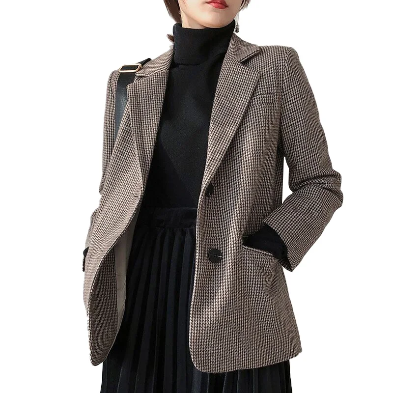 Wool women blazers for office jackets 2019 Spring Winter Elegant Office Lady Business Blazer Women Suit Oversize Female Outwear Wool women blazers for office jackets 2019 Spring Winter Elegant Office Lady Business Blazer Women Suit Oversize Female Outwear