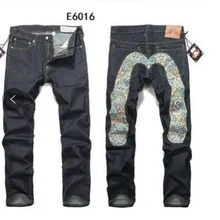 Evisu дышащие высококачественные модные мужские брюки теплые джинсы прямые с принтом для отдыха большие M средняя талия мужские брюки