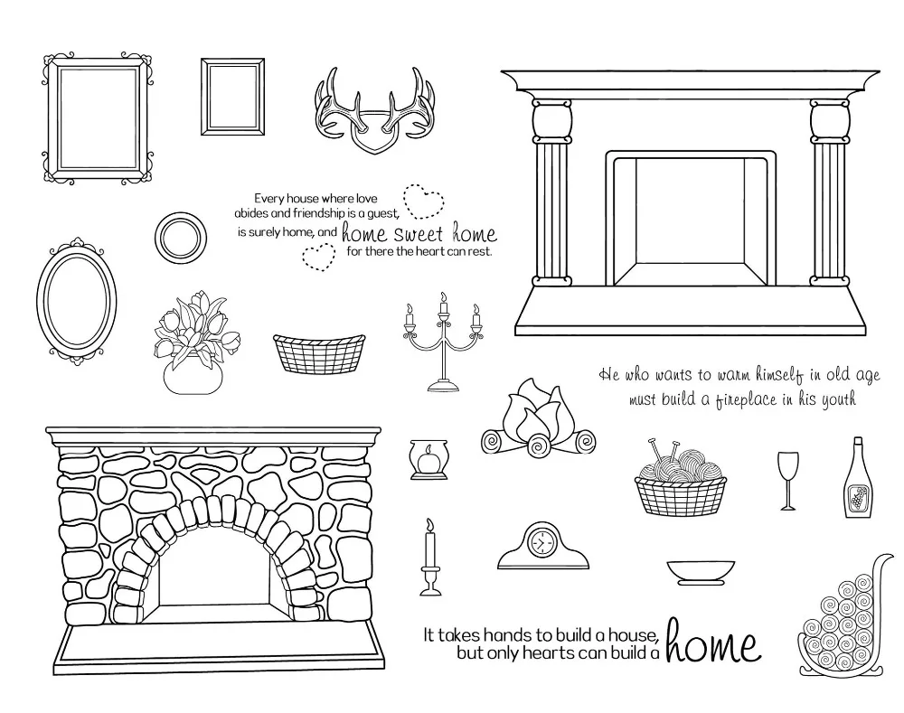 

CLEAR STAMP Christmas House DIY Scrapbook Card album paper craft silicon rubber roller transparent stamps W704