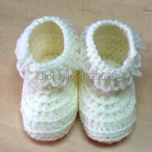 Вязаные пинетки-Детские ботиночки; вязанная крючком обувь; аксессуары для малышей