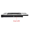 Original Package Aluminum 2nd HDD Caddy 12.7mm SATA 3.0 Dual LED Indicator for 2.5