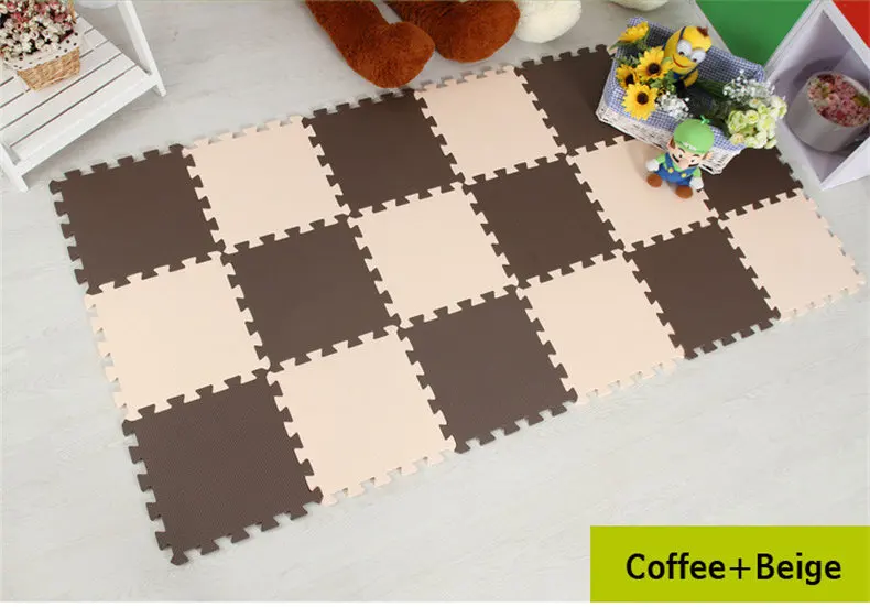 Telhas do Exercício e Tapete de Assoalho do Tapete para a Criança Bolsa Meitoku Bebê Eva Espuma Jogar Quebra-cabeça Esteira Mistura Cor Bloqueio Cada 30x30 cm 9 Pçs - 14 jogar quebra-cabeça esteira mistura cor bloqueio telhas