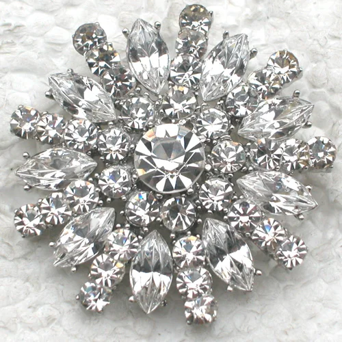 

Flower Brooch Clear Rhinestone Bridal Wedding party Pin brooches C358 A