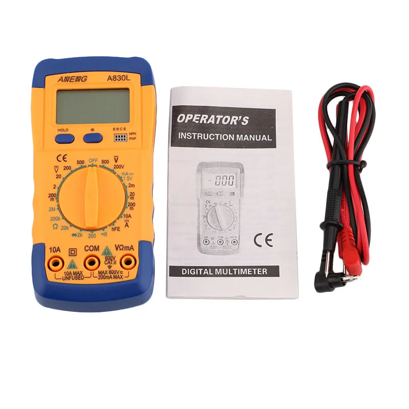 

Professional Electrical Instruments A830L Portable Pocket Digital LCD AC DC Multi Voltage Meter Tester Backlight Multimeters