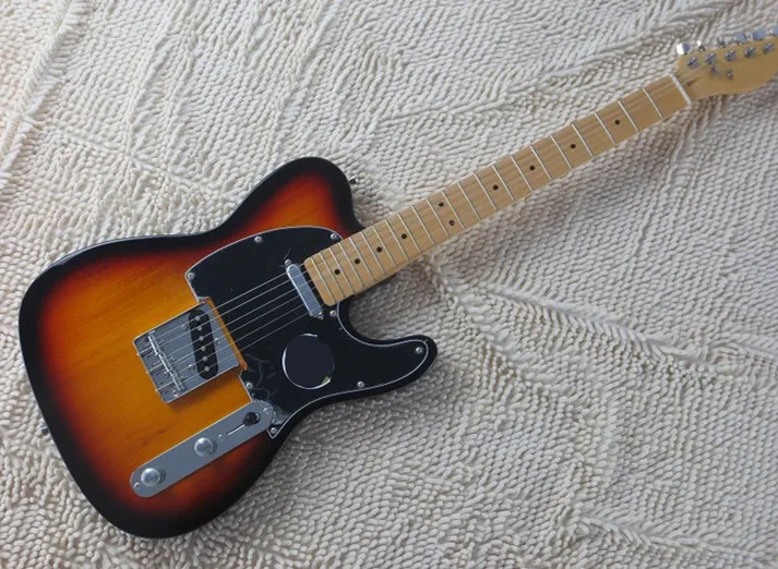 Фабричная электрогитара sunburst изготовленная на заказ с черным Марком кленовым