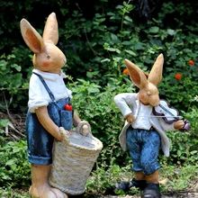 Ретро Mr Rabbit воспроизводит скрипку статуя двор балкон оксид магния ваза украшение для дома цветочный горшок большой суккуленты