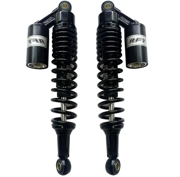 

360mm/370mm/380mm/395mm 7mm spring motorcycle Air shock absorber for YAMAHA HONDA SUZUKI kawasaki Preto + ouro 1pair