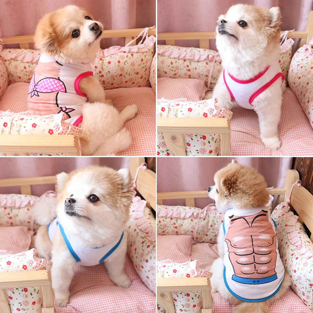 

Clothing For Dogs Pet Dog Summer Casual Vest Bikini Chest Muscle Design For Small Medium Dog