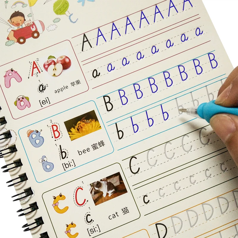 

1 pcs Children alphabet groove copybook 26 English letters Character Exercise Kindergarten baby pre-school to write the text