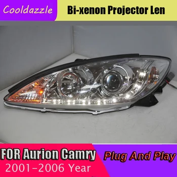 

Car Tuning Light FOR TOYOTA Camry Aurion Head Light LED Black Housing 2001-2006 Year Head Lamp WIth Daytime Running Lights