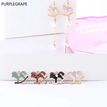 

DIY jewelry handmade accessories earrings pendant earrings material color carousel oil drop alloy Korean fashion 10 pieces