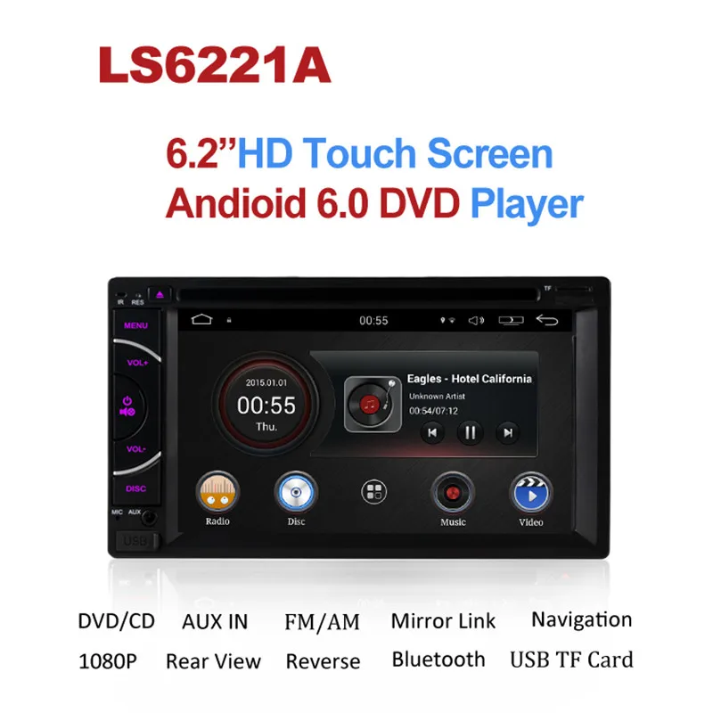 Excellent 6.2" Universal Android 6.0 Quad Core Car DVD Player GPS Navigation BT Stereo Radio RDS DAB+ Audio Video 2Din Double 2 Din Audio 0