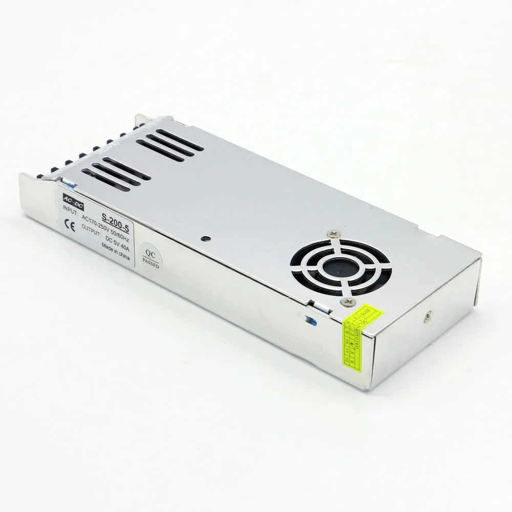 Тонкий светодиодный дисплей питания драйвера 5V 40A 200W|5v 40a 200w|5v 40asupply 5v |