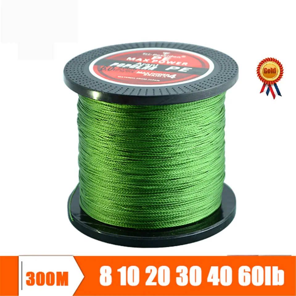 300M Super Strong Multifilament Braided Fishing line 4 strands weaves