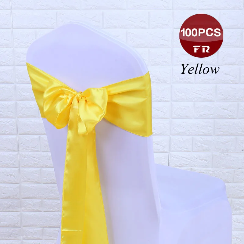 Free Shipping 100PC/Pack Fancy Wedding Chair Sash Wholesale Satin Chair