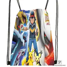 Custom reshiram-pokemon-@ 1 походная сумка на шнурке для мужчины женщины милый рюкзак дети ранец(черный Назад) 31x40 см#20180611-03-141