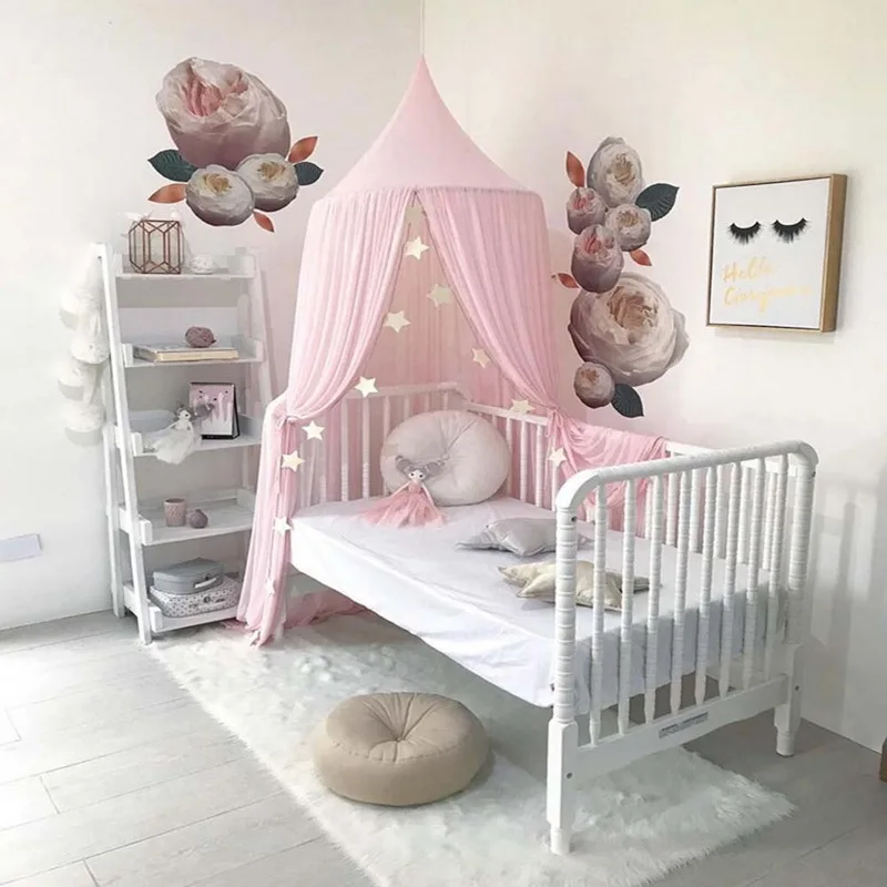 

Urijk Hanging Chiffon mosquiteras Baby Room Decoration Lace Mosquito Net Kids bed curtain canopy photography props Valance Kid