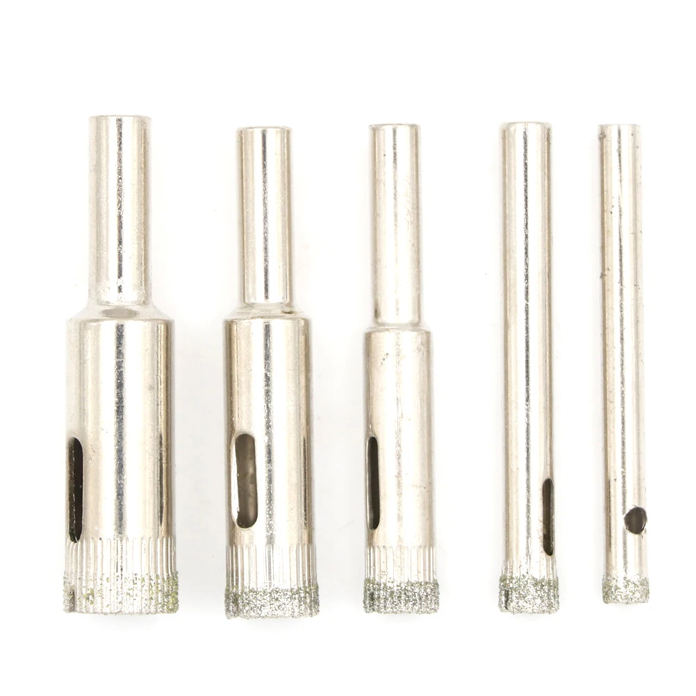 5pcs Diamond Coated Hole Saw Marble Cutter Drill Bits Tool Set For Tile Glass 5/6/8/10/12mm