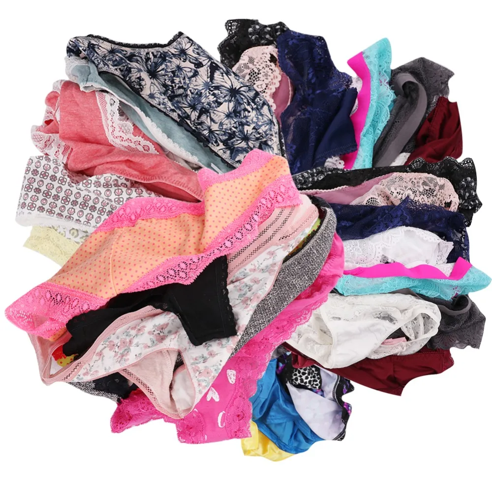 

5 Pcs/Lot Random Color Women Briefs Sexy Lace Panties Women Cotton Briefs Underpants Print Underwear