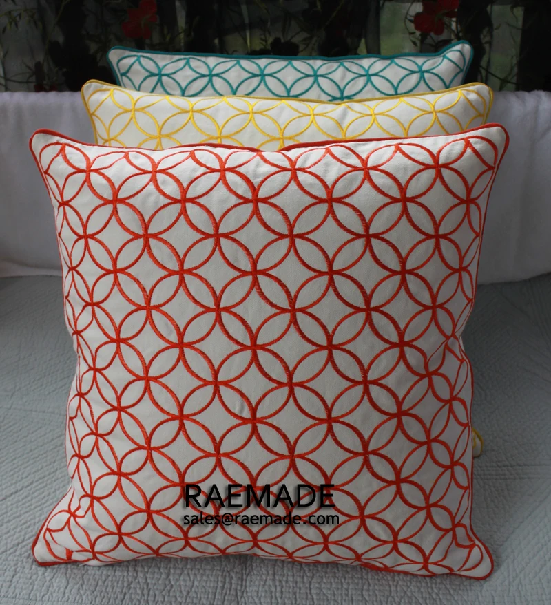 Yellow Or Coral Red Embroidered Decorative Pillow Circle Bed Pillow Fascinating Yellow Decorative Bed Pillows Yellow Or Coral Red Embroidered Decorative Pillow Circle Bed Pillow Fascinating Yellow Decorative Bed Pillows