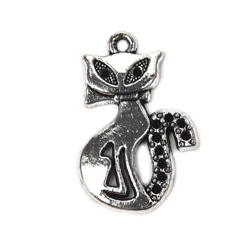 

20pcs/pack Cat Charms Pendant 24.5*15.5*2mm Bedels Alloy Jewelry Making Accessories DIY Handmad Jewelry Findings